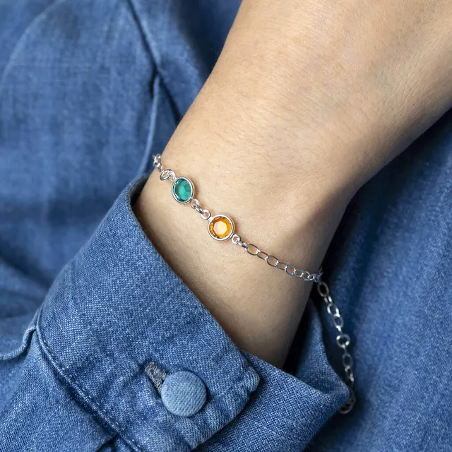 Joy by Corrine Smith Silver Double Birthstone Armband Silber