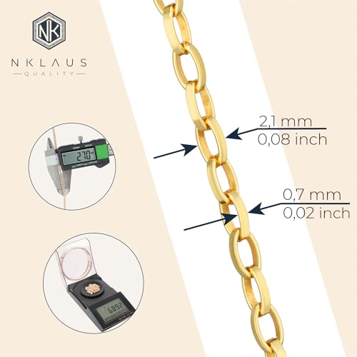 NKlaus Erbskette 925 Silber Gold 50cm 2,1mm Halskette