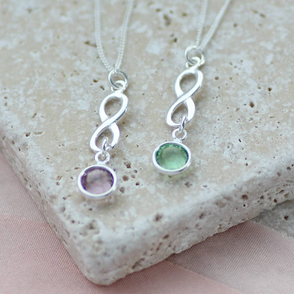 Joy by Corrine Smith Infinity Halskette Sterlingsilber Geburtsstein