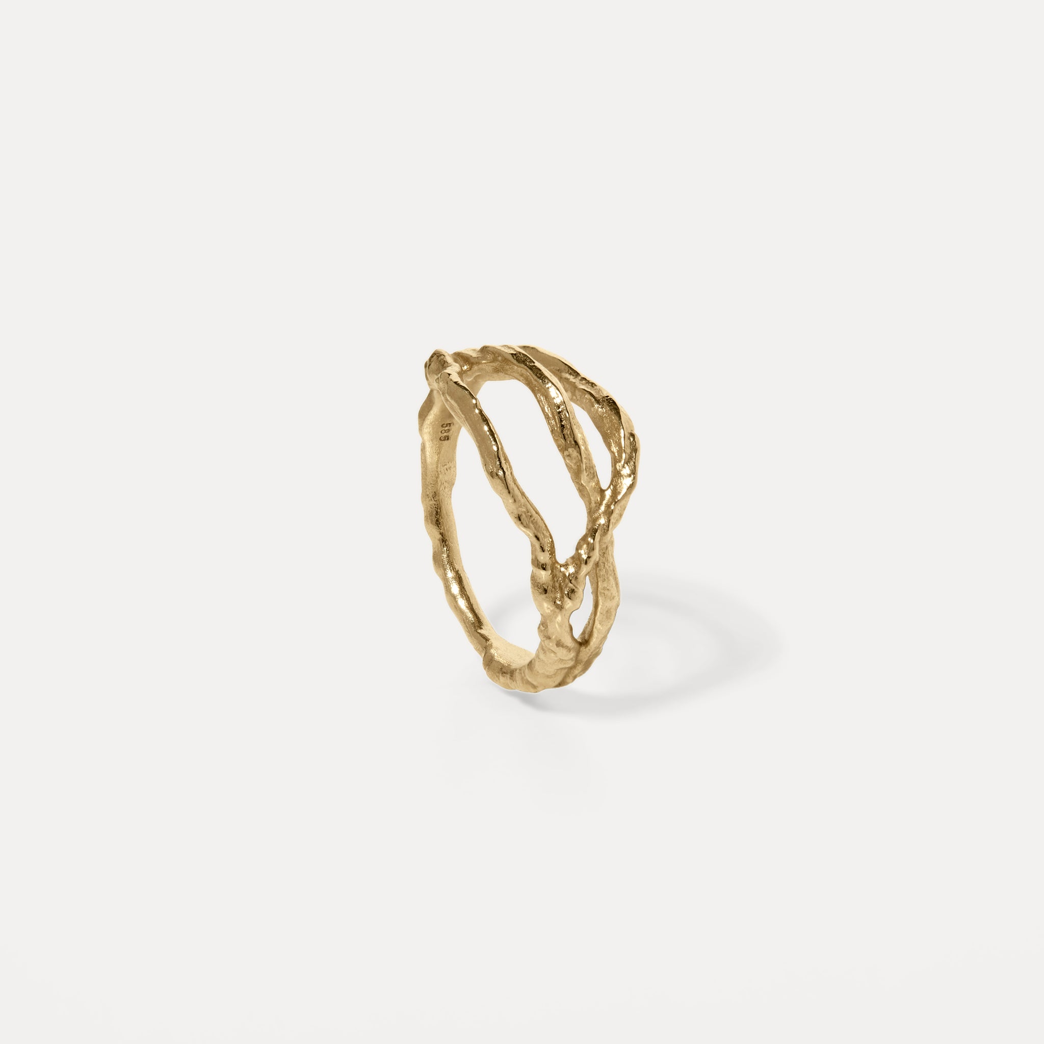 Stilnest Mater Embrace Ring 585 Gold Ring Größe 52 strukturiert