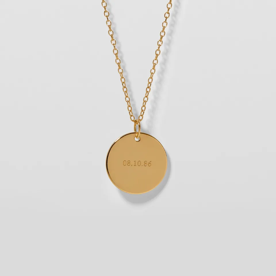 Stilnest Plate Kette 24k Gold Vermeil gravierbar 45cm