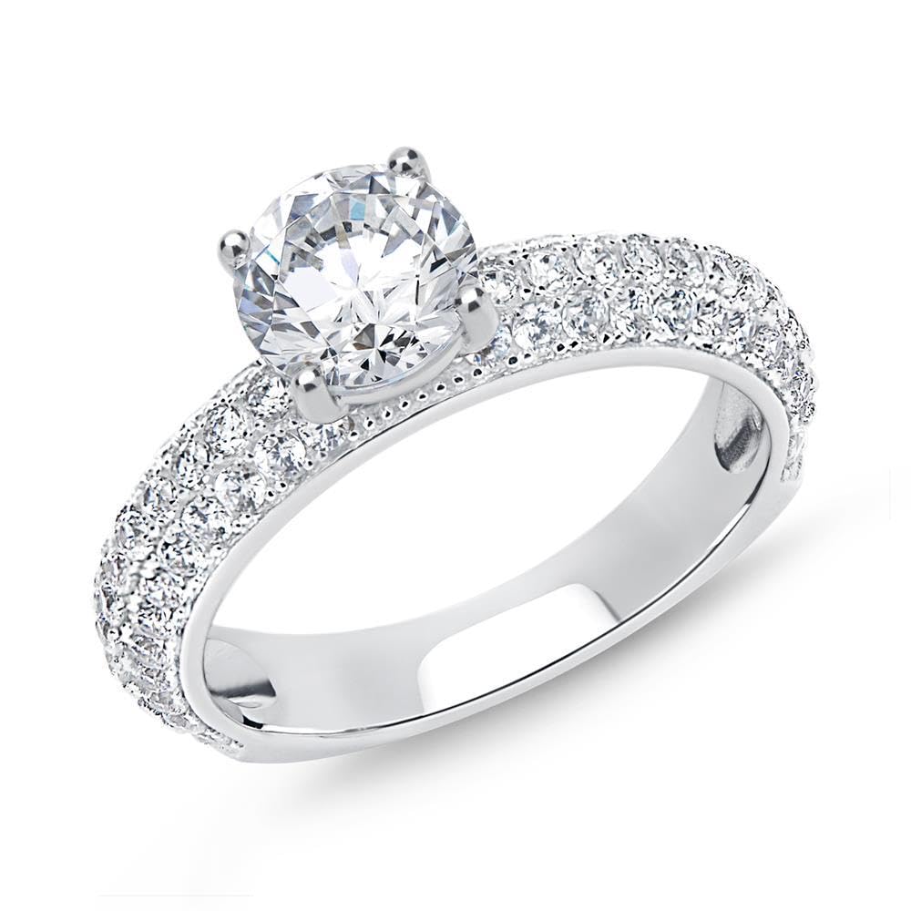 JEWLIX VR0126 Verlobungsring 925 Silber Zirkonia Krappenfassung