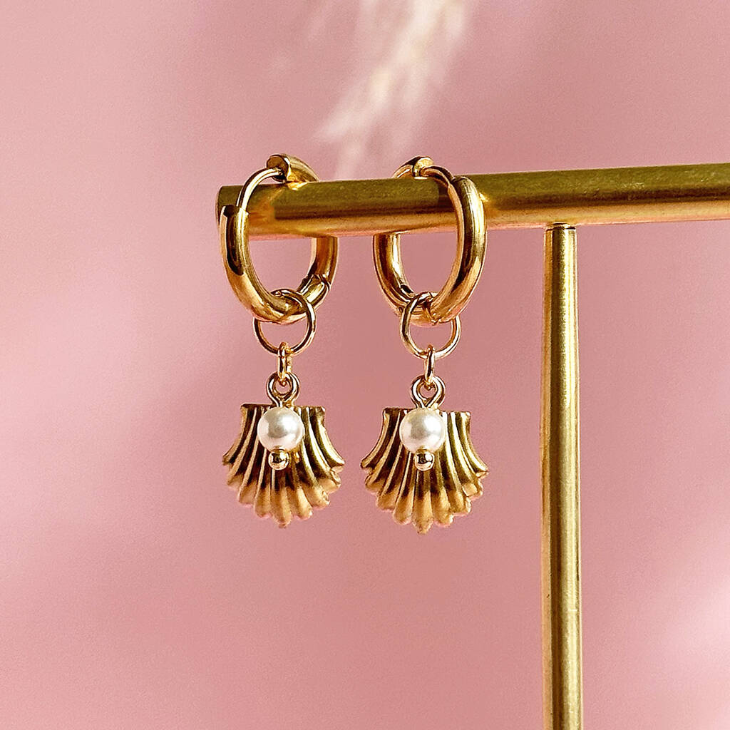 Joy by Corrine Smith Oyster Perlen Ohrringe Gold 1,5cm