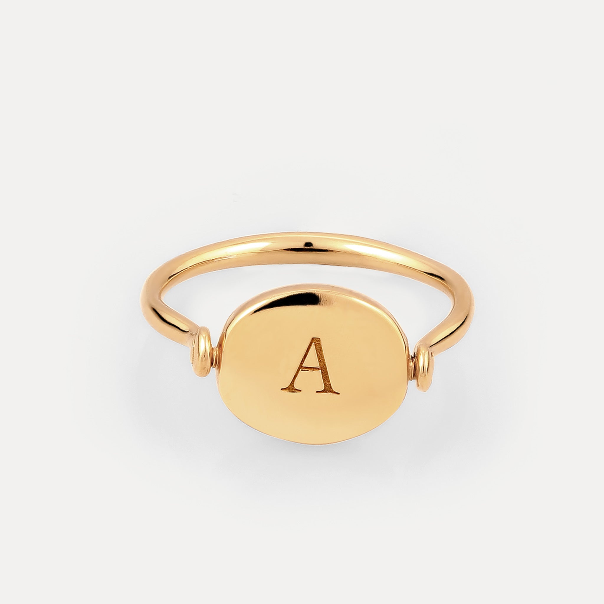 Stilnest Supernova Flip Emaille Ring Schwarz 24k Gold Vermeil 52