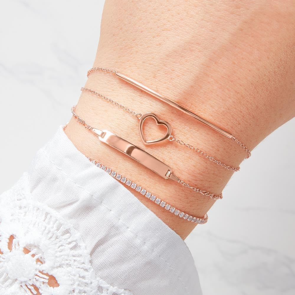 JEWLIX SB0286 ID-Armband 925er Silber rosévergoldet