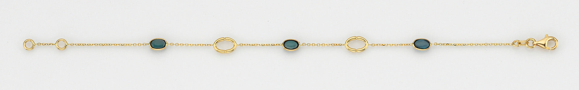 Eugen Rühle Armbänder London Armband 37.4900 585 Gelbgold Blautopas