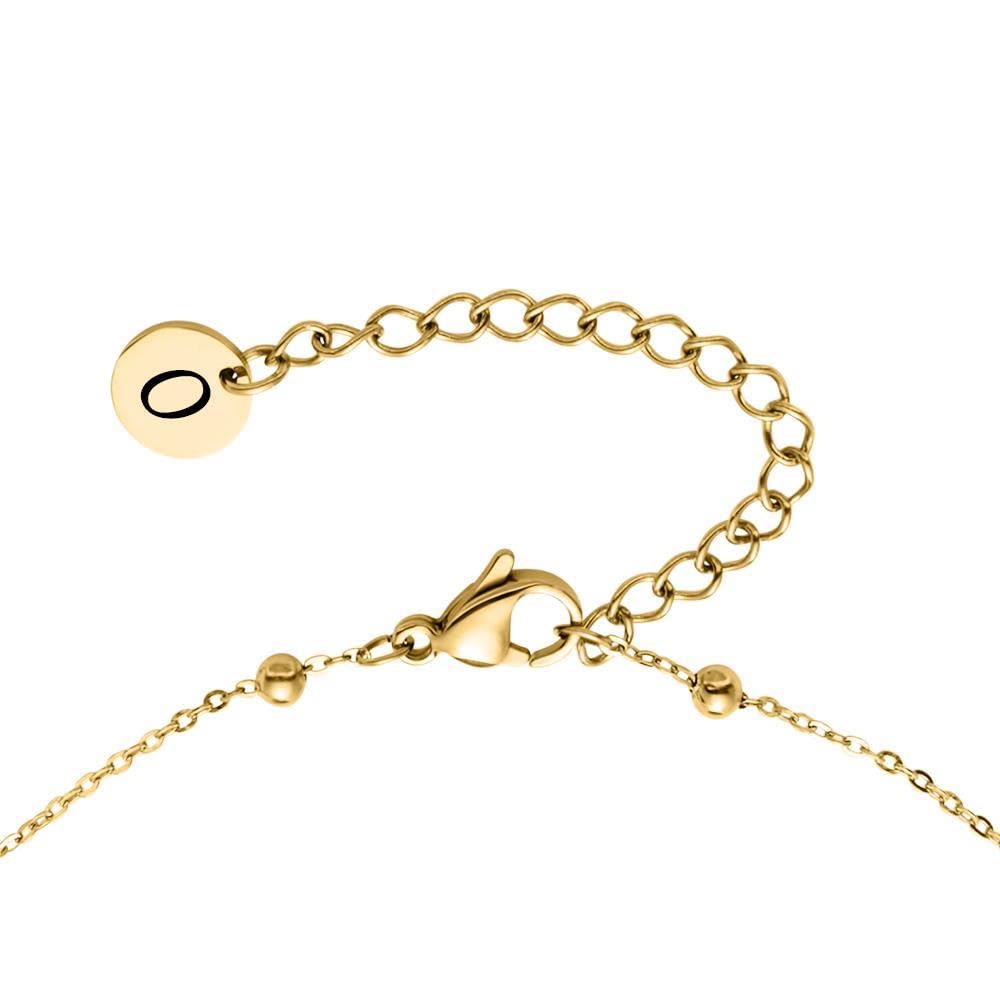 JEWLIX Zirkoniakette Halskette Edelstahl Gold 2 Steine