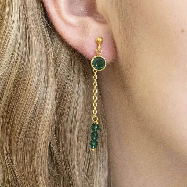 Joy by Corrine Smith Double Drop Birthstone Ohrringe Gold