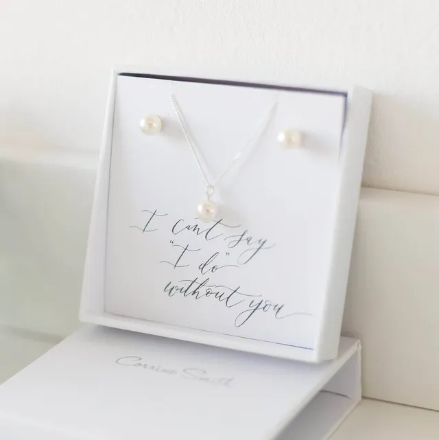 Joy by Corrine Smith Bridesmaid Perlen Schmuckset Silber Kette