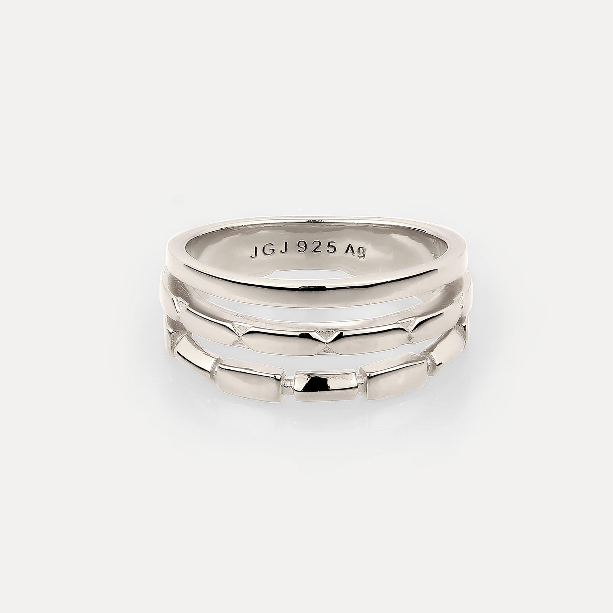Stilnest Triple Offset Brick Ring 24K Vermeil Größe 52