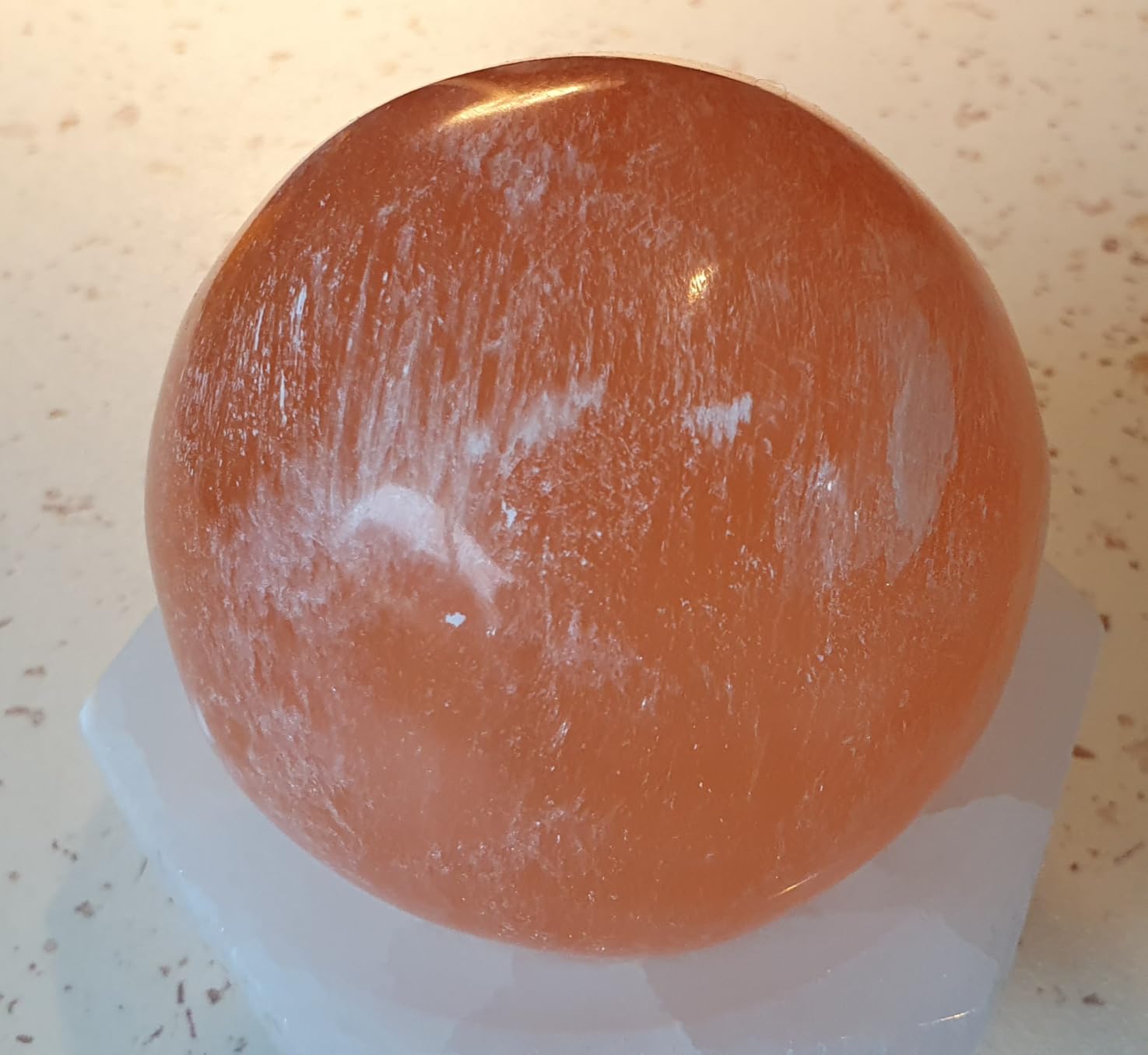 NKlaus Healing Crystals Selenit-Kugel 8cm Orange 580g