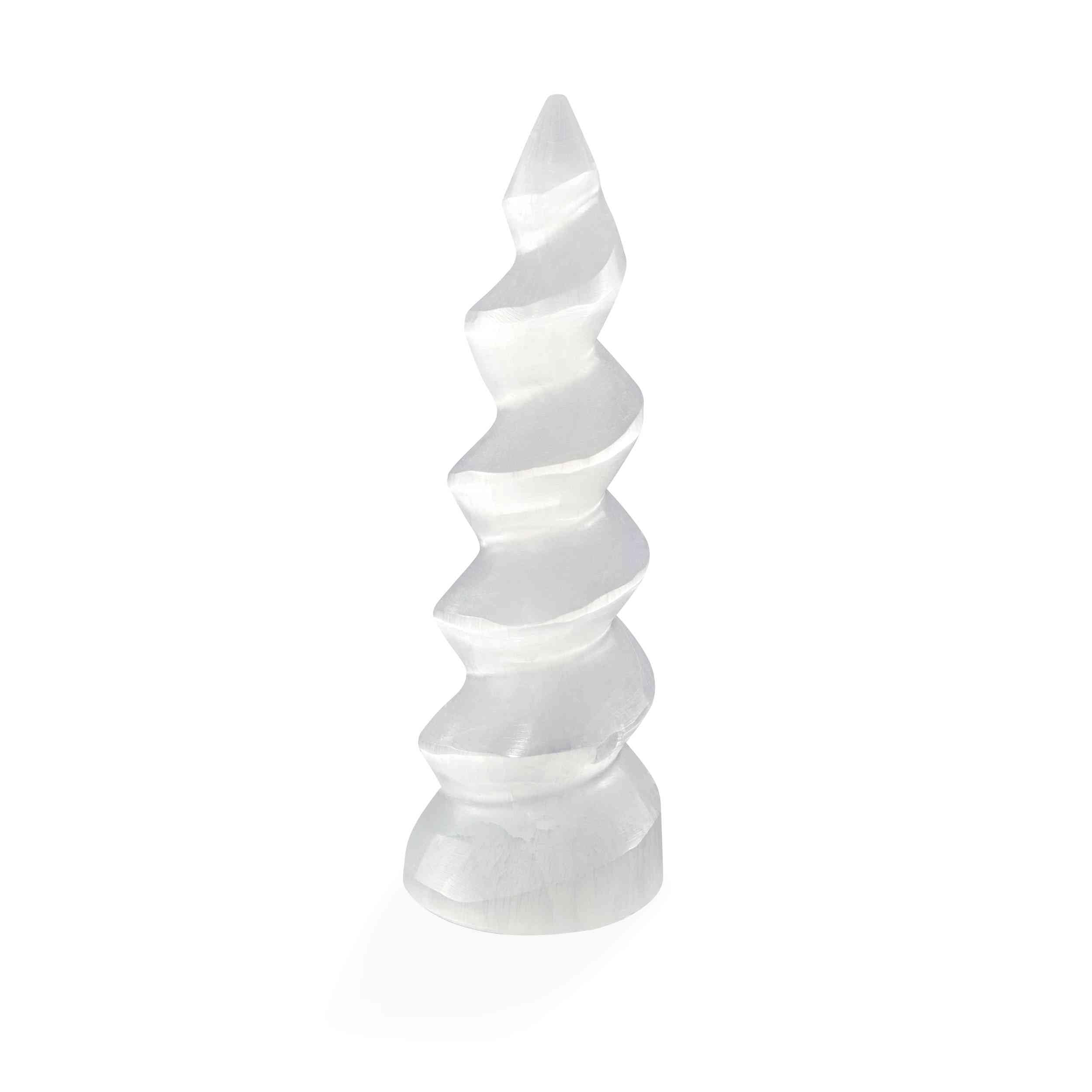 NKlaus Healing Crystals Selenit Spiral-Turm 14cm Deko