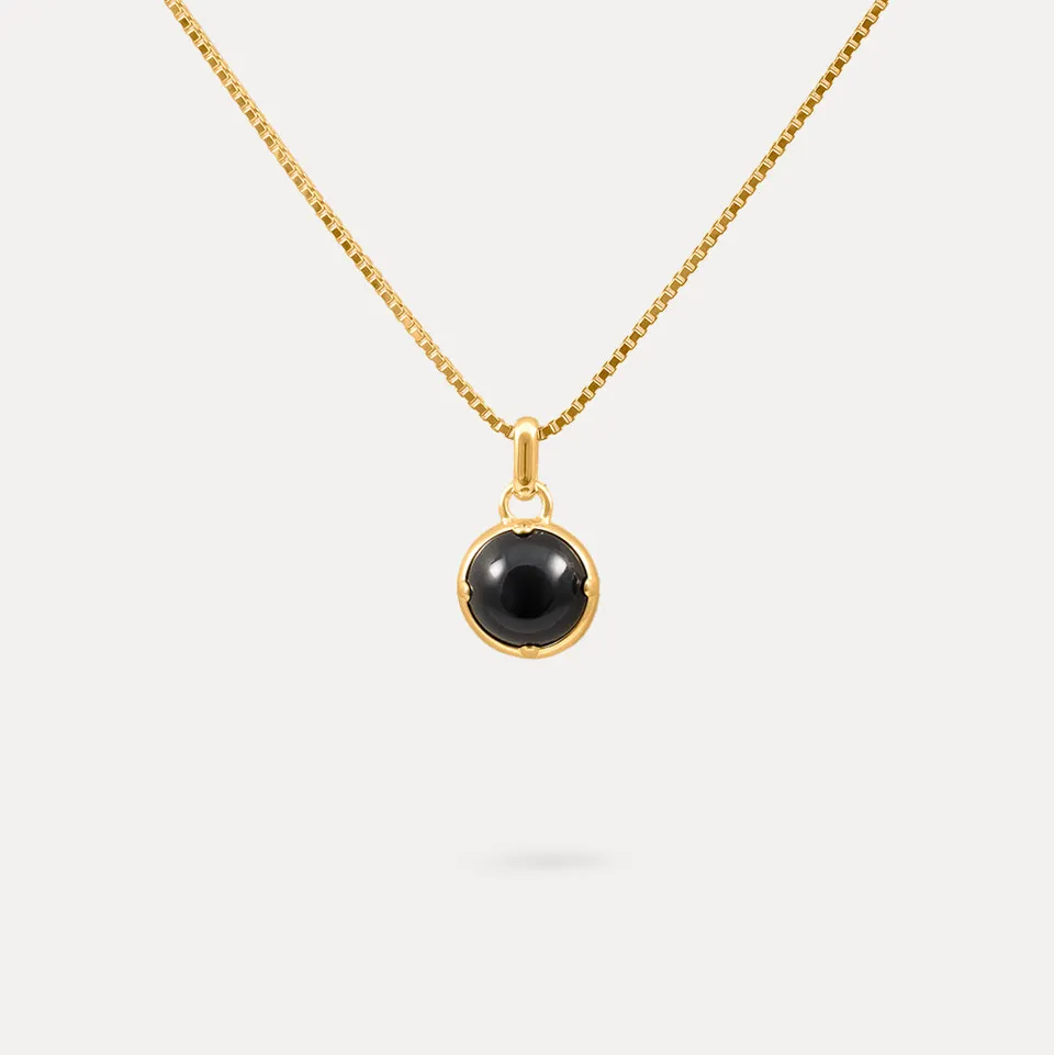 Stilnest Instants of Strength Kette Onyx 24k Gold Vermeil 45cm