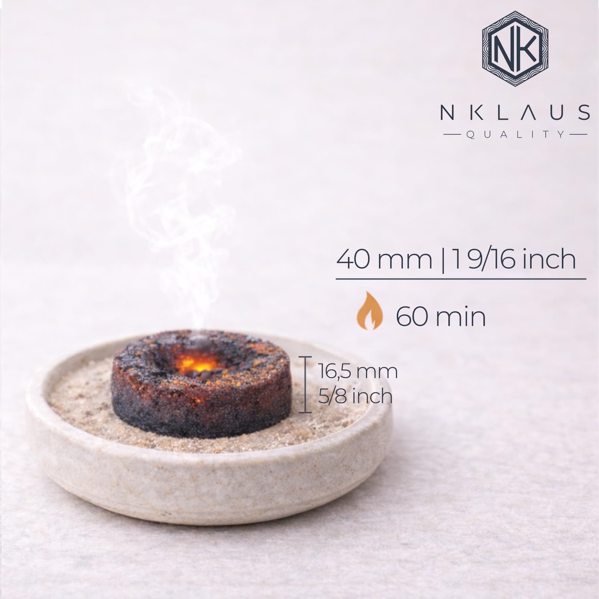NKlaus Home Scents Räucherkohle 40 mm 10 Rollen 100 Stück