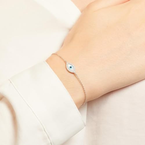 JEWLIX Armband 925er Silber Auge Zirkonia Silber