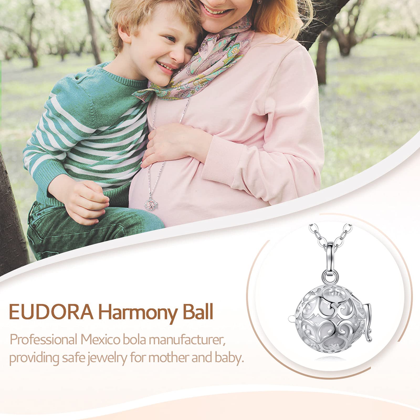 Eudora Harmony Bola Musik Klangkugel Halskette Pierre 30 Zoll