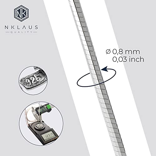 NKlaus JEWELLERY Schlangenkette 925 Silber 0,8mm 42cm