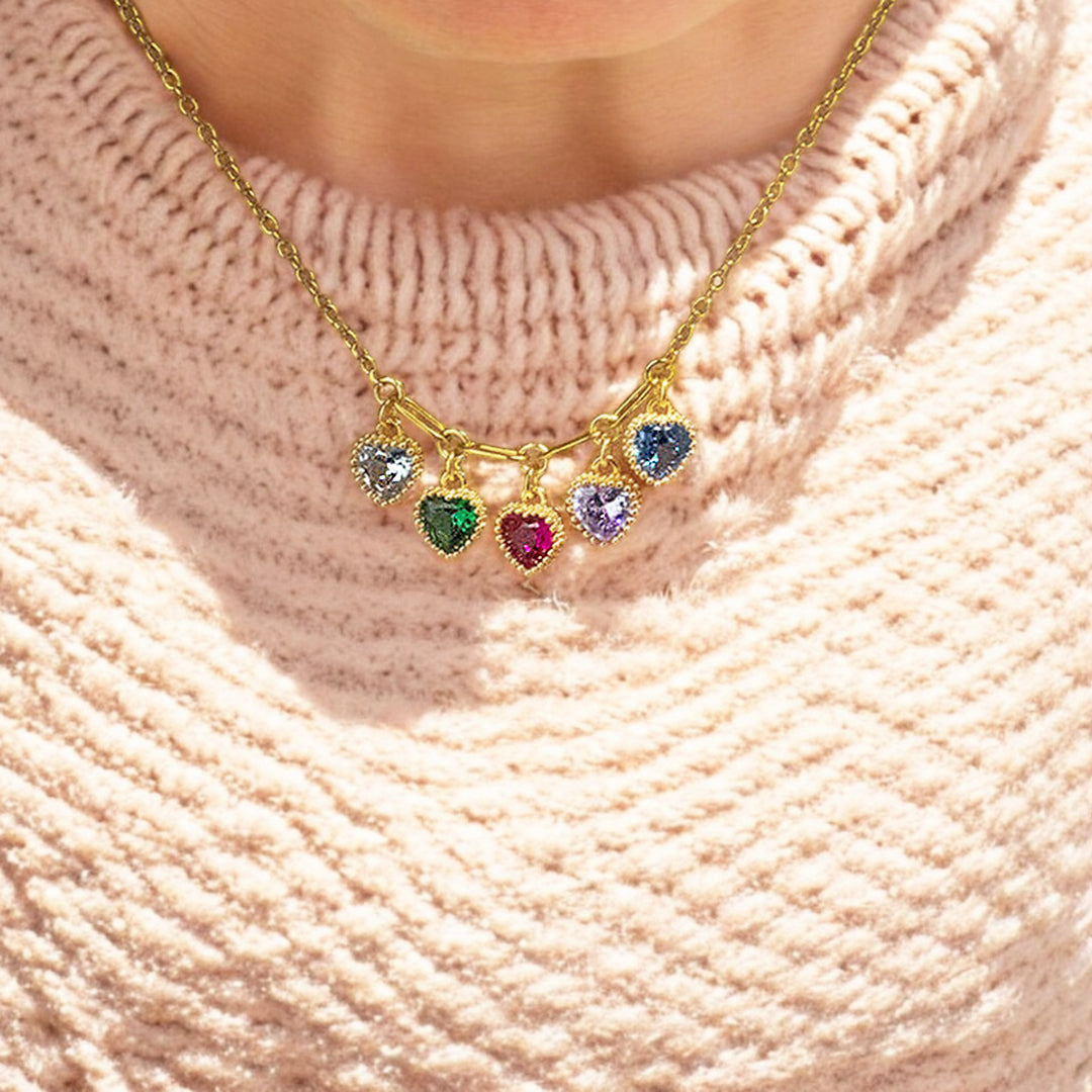 Joy by Corrine Smith Family Birthstone Halskette Gold Herz