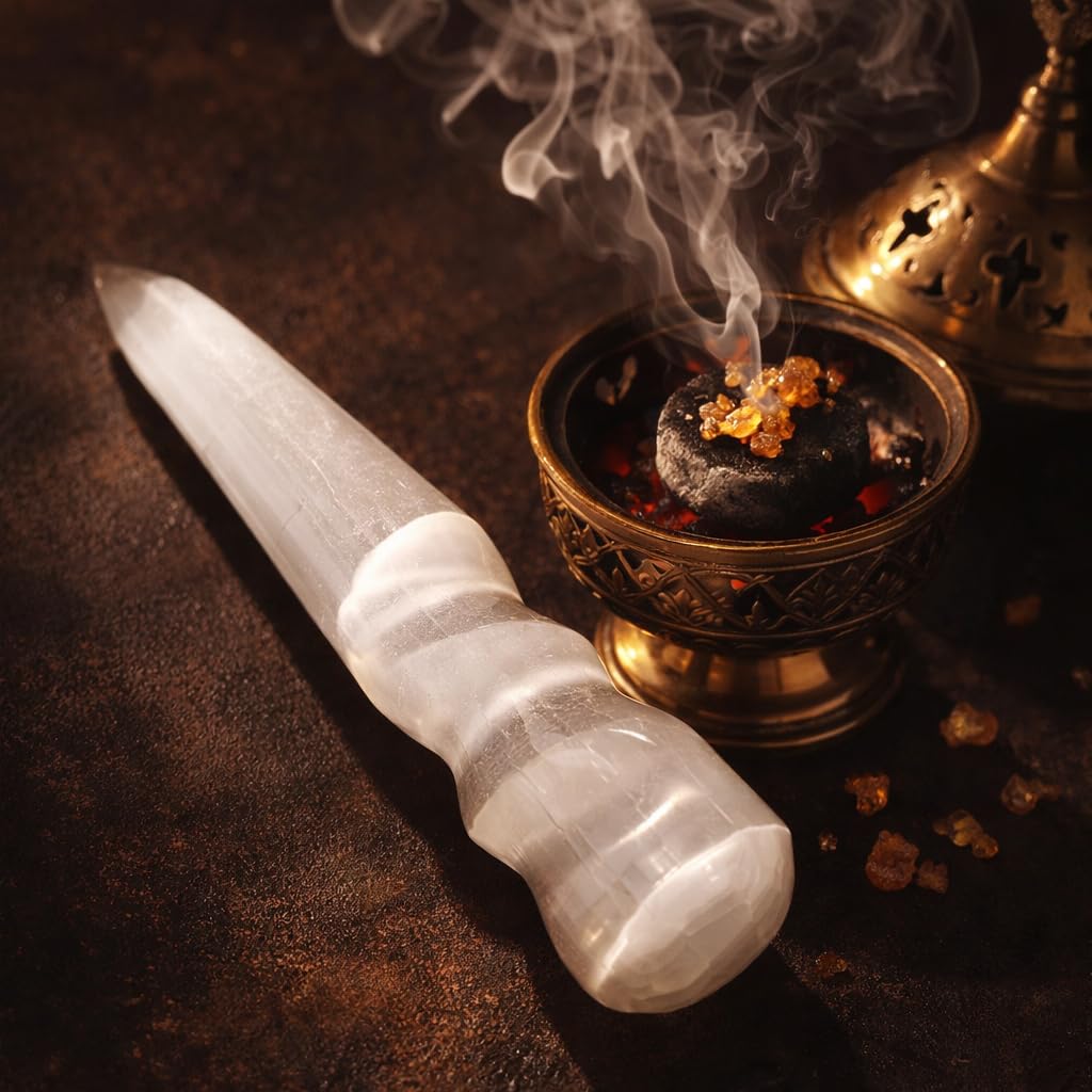 NKlaus Healing Crystals Selenit Obelisk Turm 10 cm Spiral 47 g