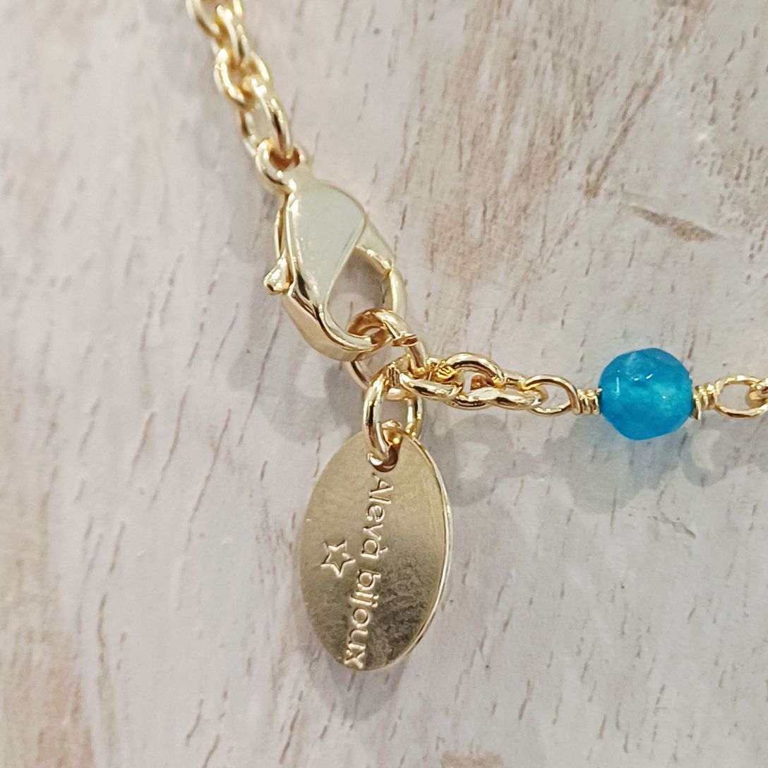 Alevá Bijoux Kelly Halskette Gold 82 cm bunte Jade