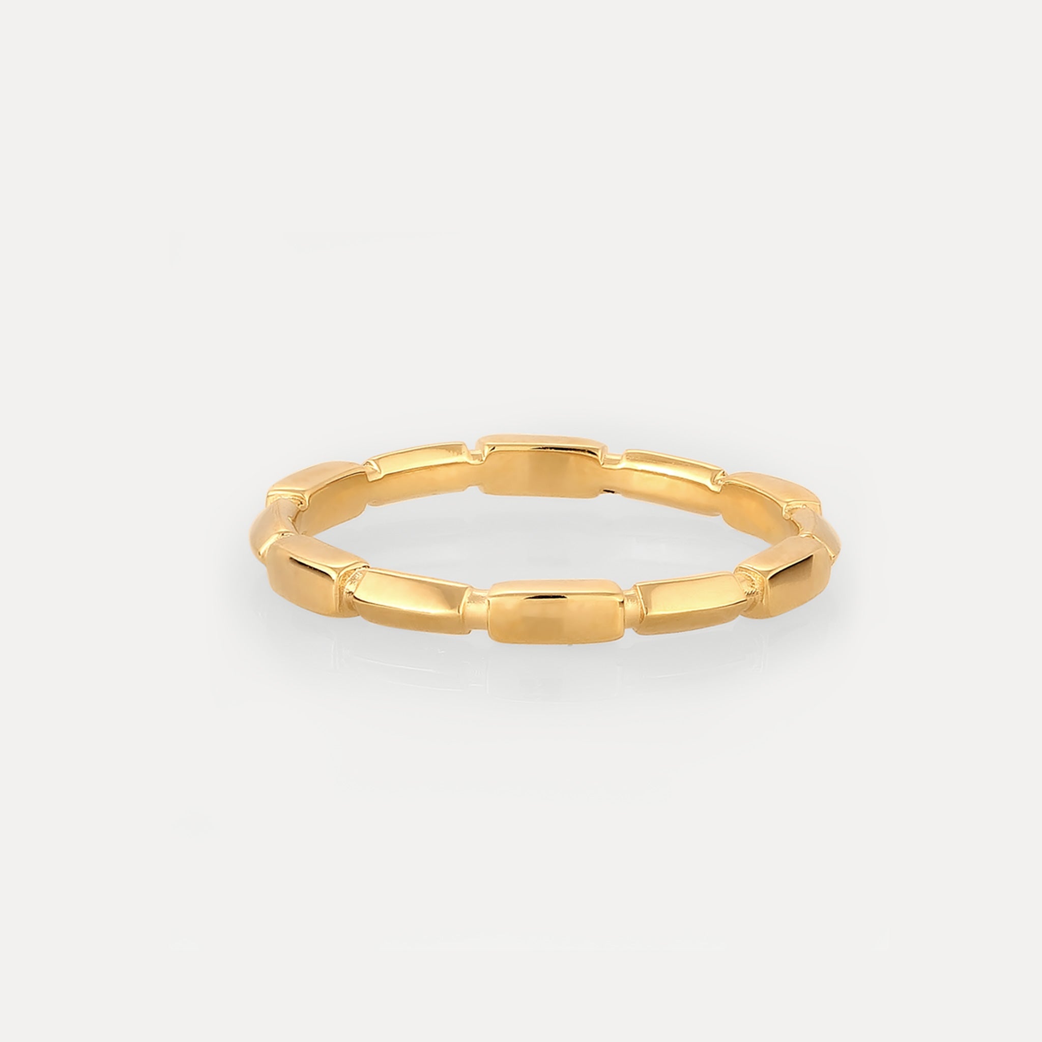 Stilnest Offset Brick Ring Gold Vermeil Größe 52