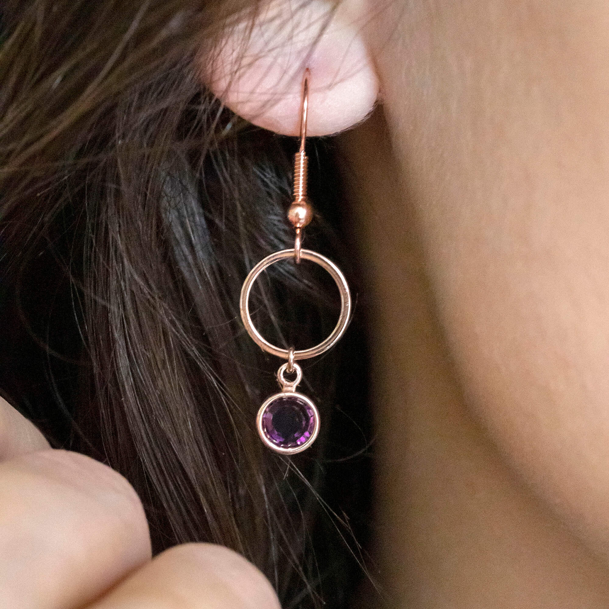Joy by Corrine Smith Rose Gold Circle Ohrringe Roségold Edelstein