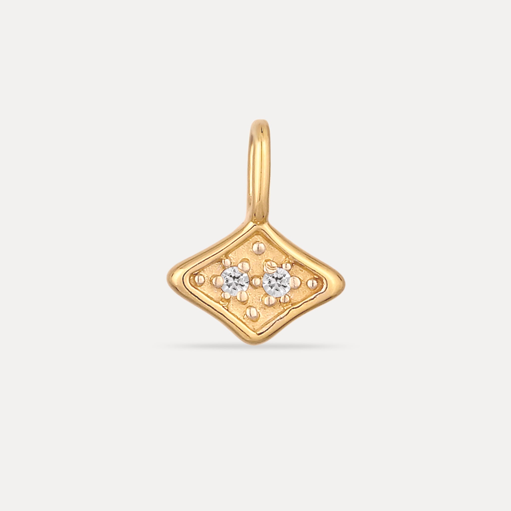 Stilnest Supernova Pavé Anhänger Weißer Saphir Gold