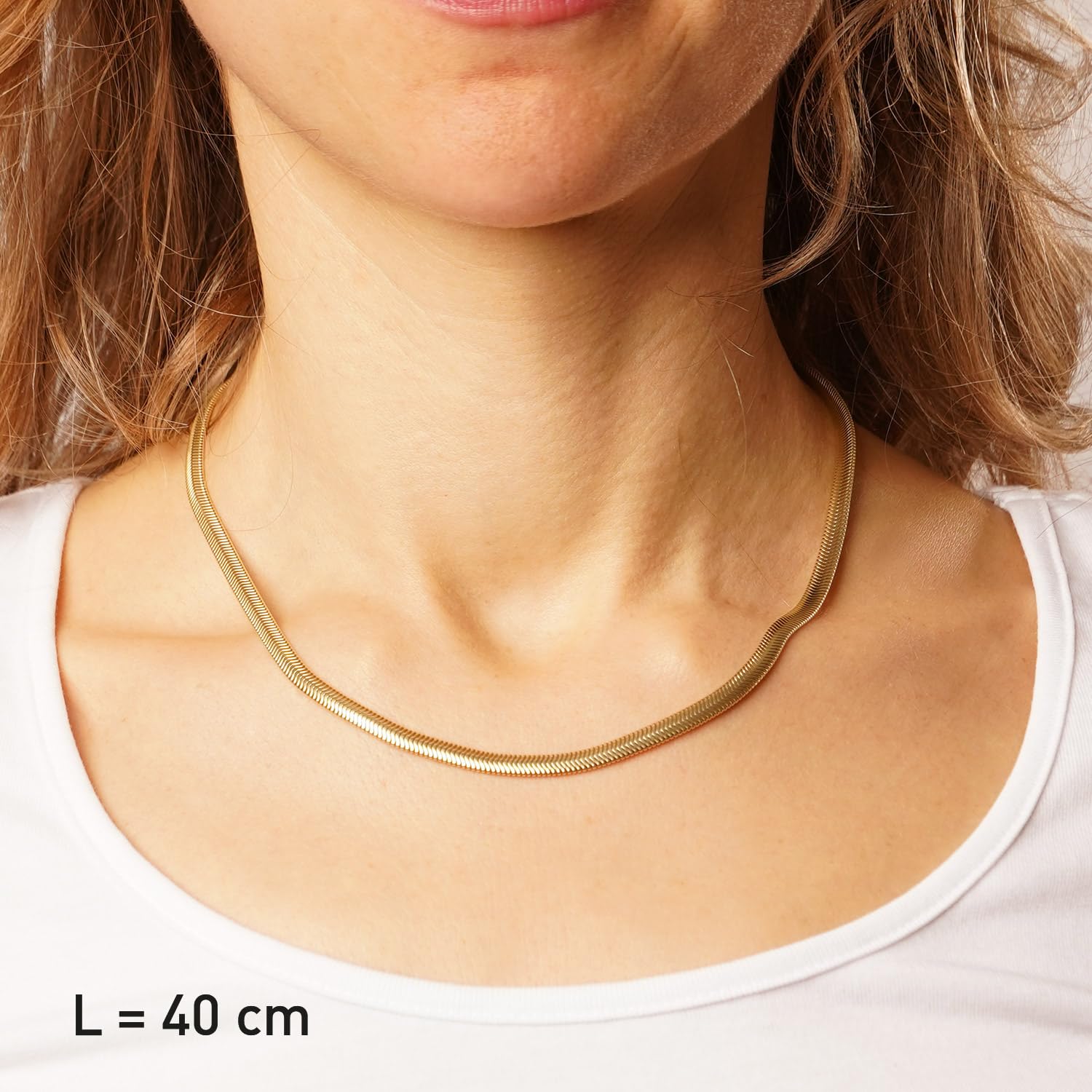 trendor Schlangenkette 40 cm 4,2 mm Silber vergoldet