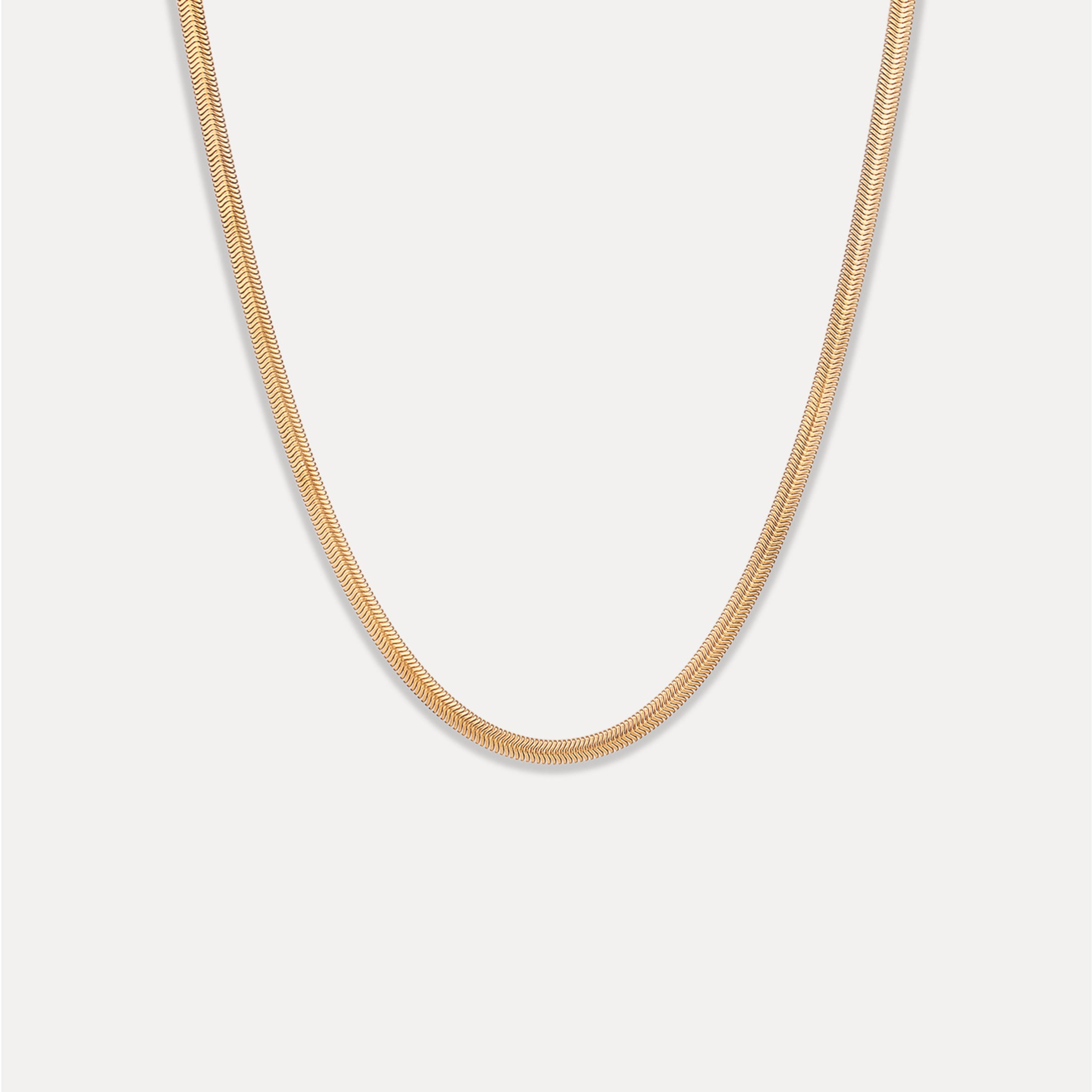 Stilnest Herringbone Kette Halskette Gold 24k 45cm
