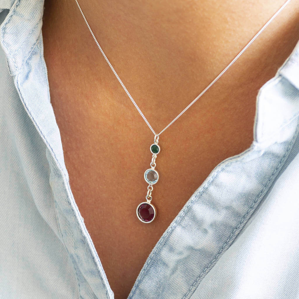 Joy by Corrine Smith Three Generations Halskette Silber Geburtsstein