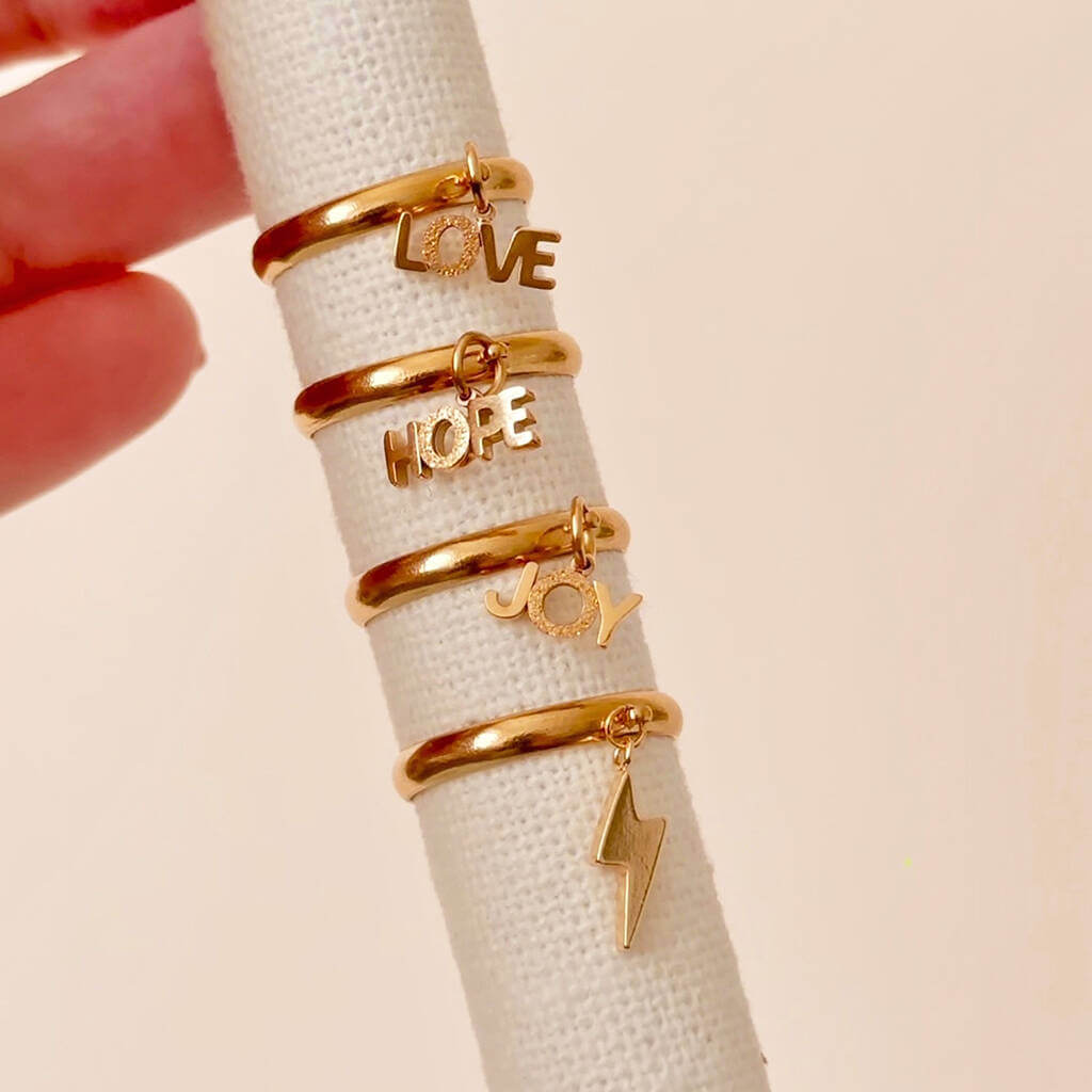 Joy by Corrine Smith Stapelringe Gold Love Hope Joy Power 4er