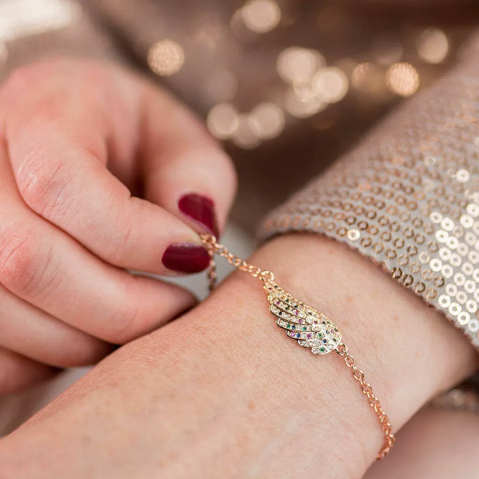Joy by Corrine Smith Angel Wing Armband Silber Zirkonia bunt