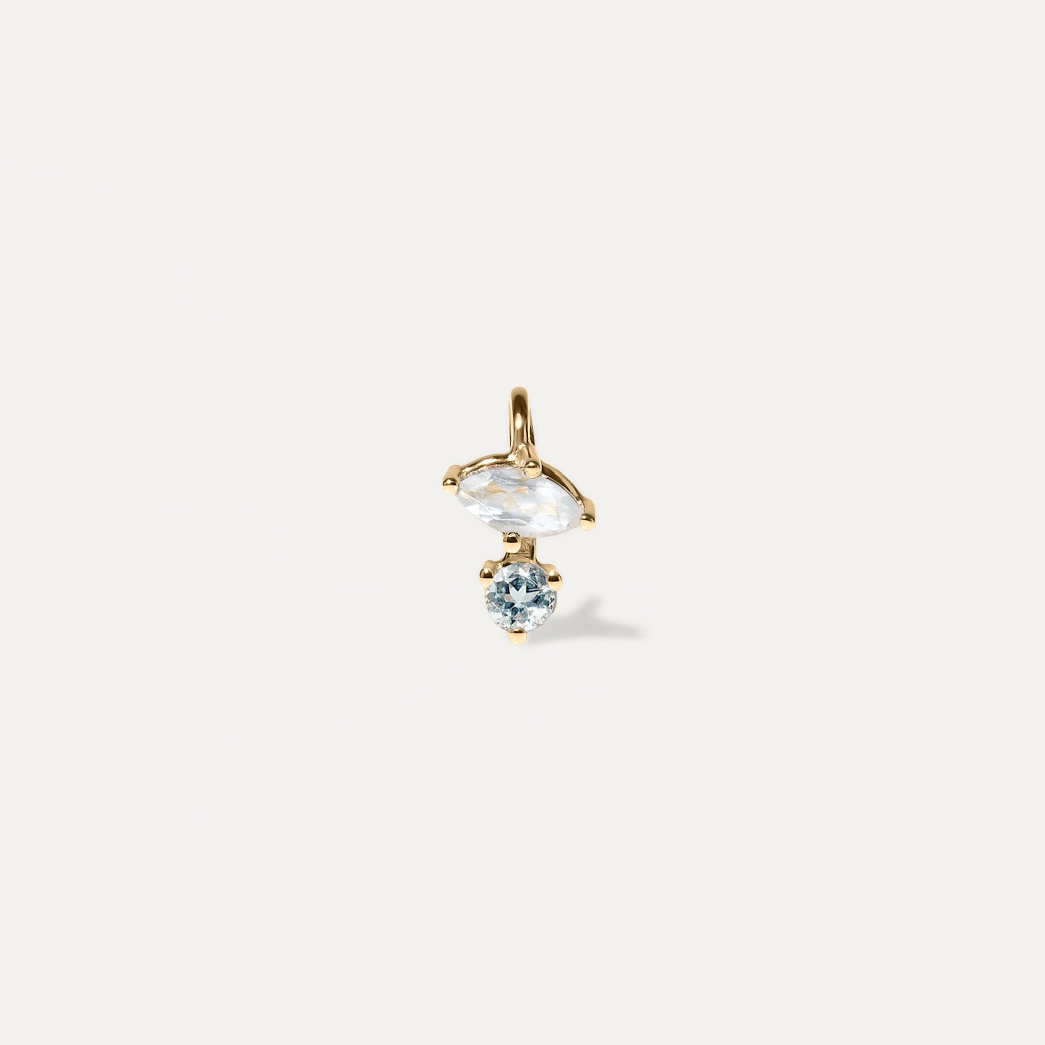 Stilnest Joy Anhänger 585 Gold Mondstein Aquamarin 14K