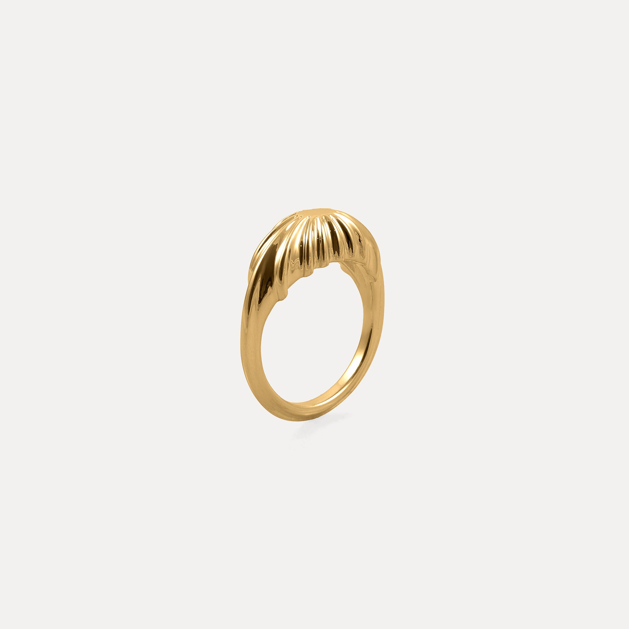 Stilnest Solar Bombé Ring 24k Gold Vermeil Gr 52