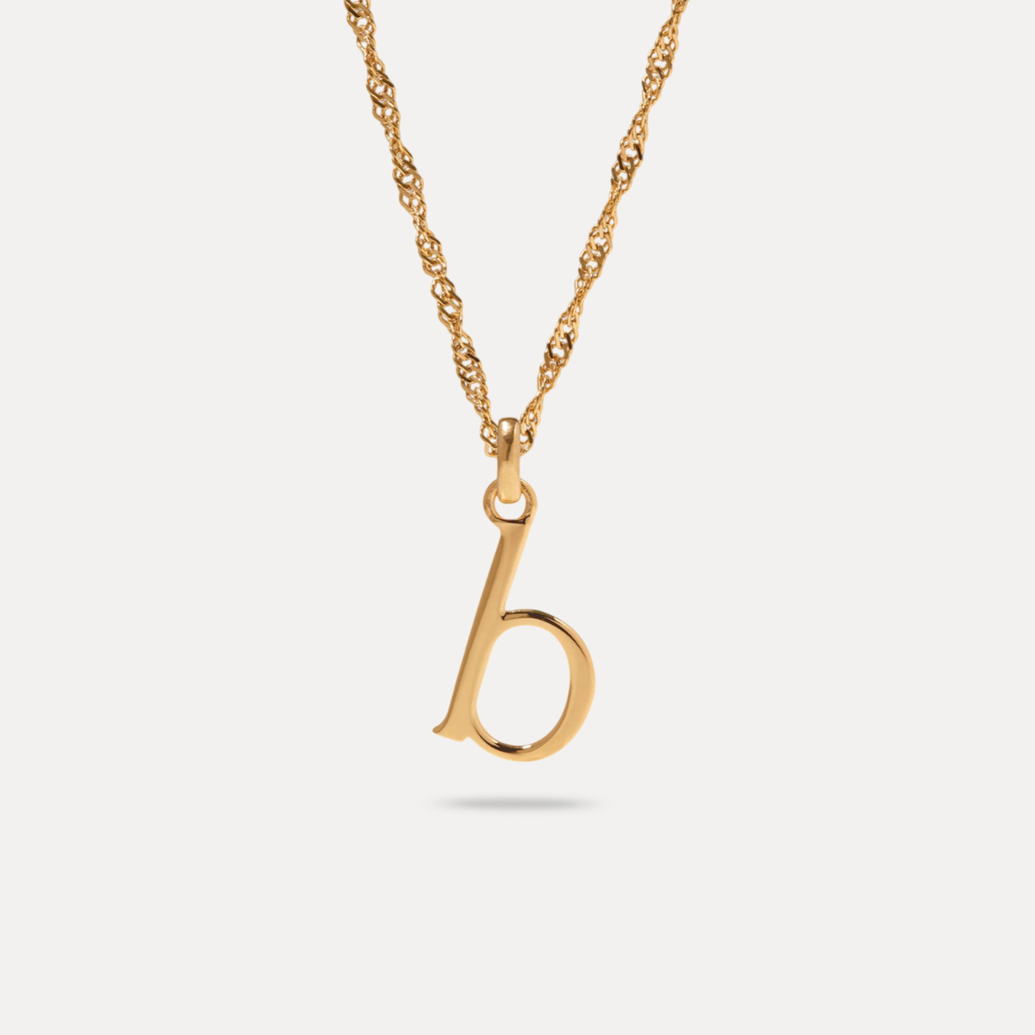 Stilnest Initial Singapore Halskette Gold Vermeil Buchstabe A 45cm