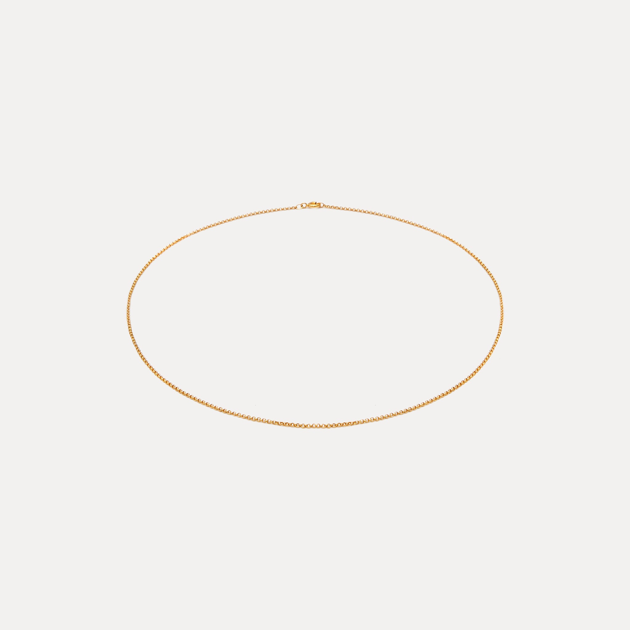 Stilnest Rolo Kette Halskette Gold Vermeil 50cm Robust