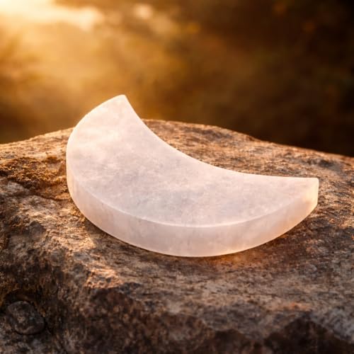 NKlaus Healing Crystals Selenit Aufladeplatte Halbmond
