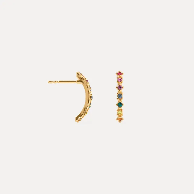 Stilnest Rainbow Delight Ohrhänger 24k Gold Vermeil 18mm bunt