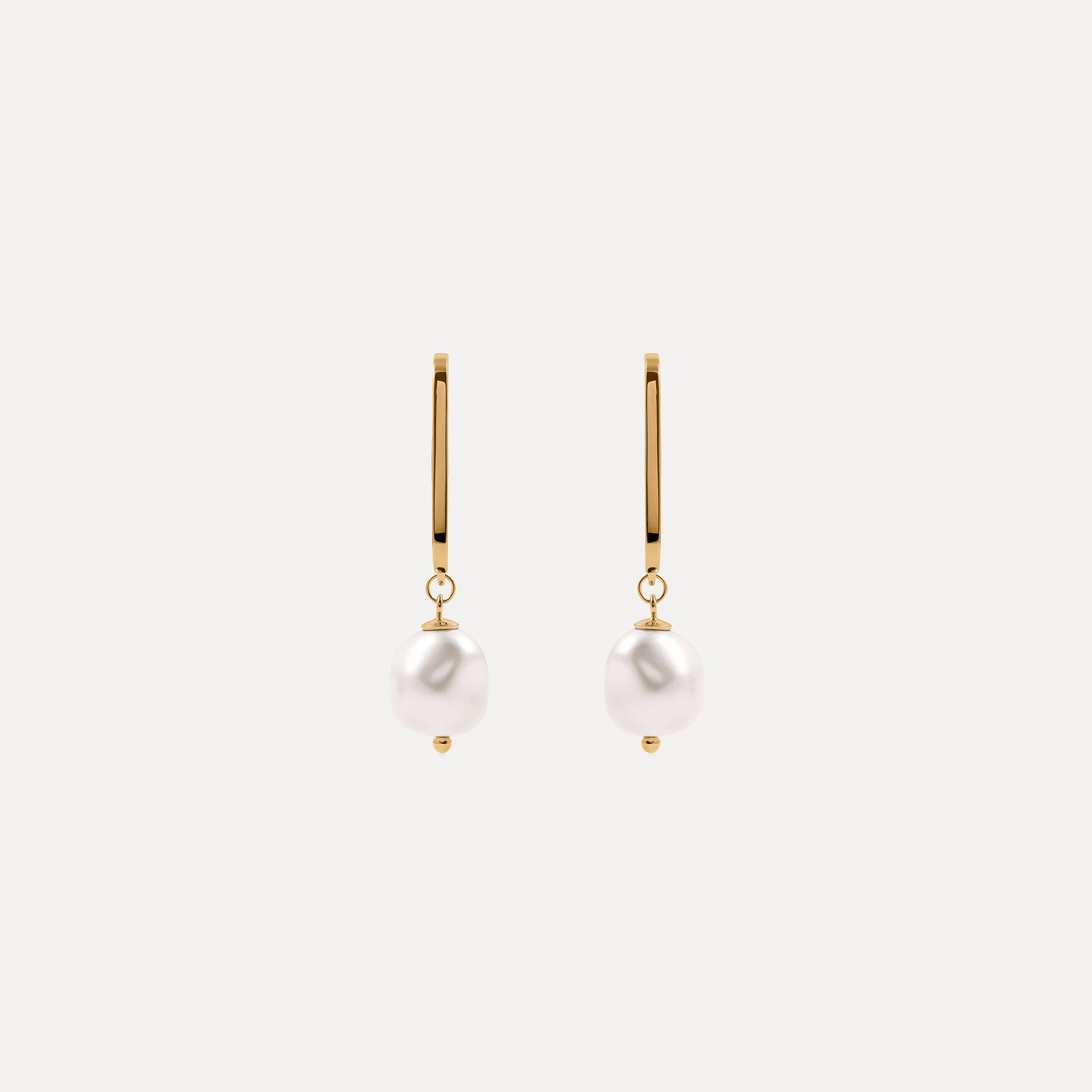 Stilnest Baroque High Bar Ohrhänger 24k Gold Vermeil Perle