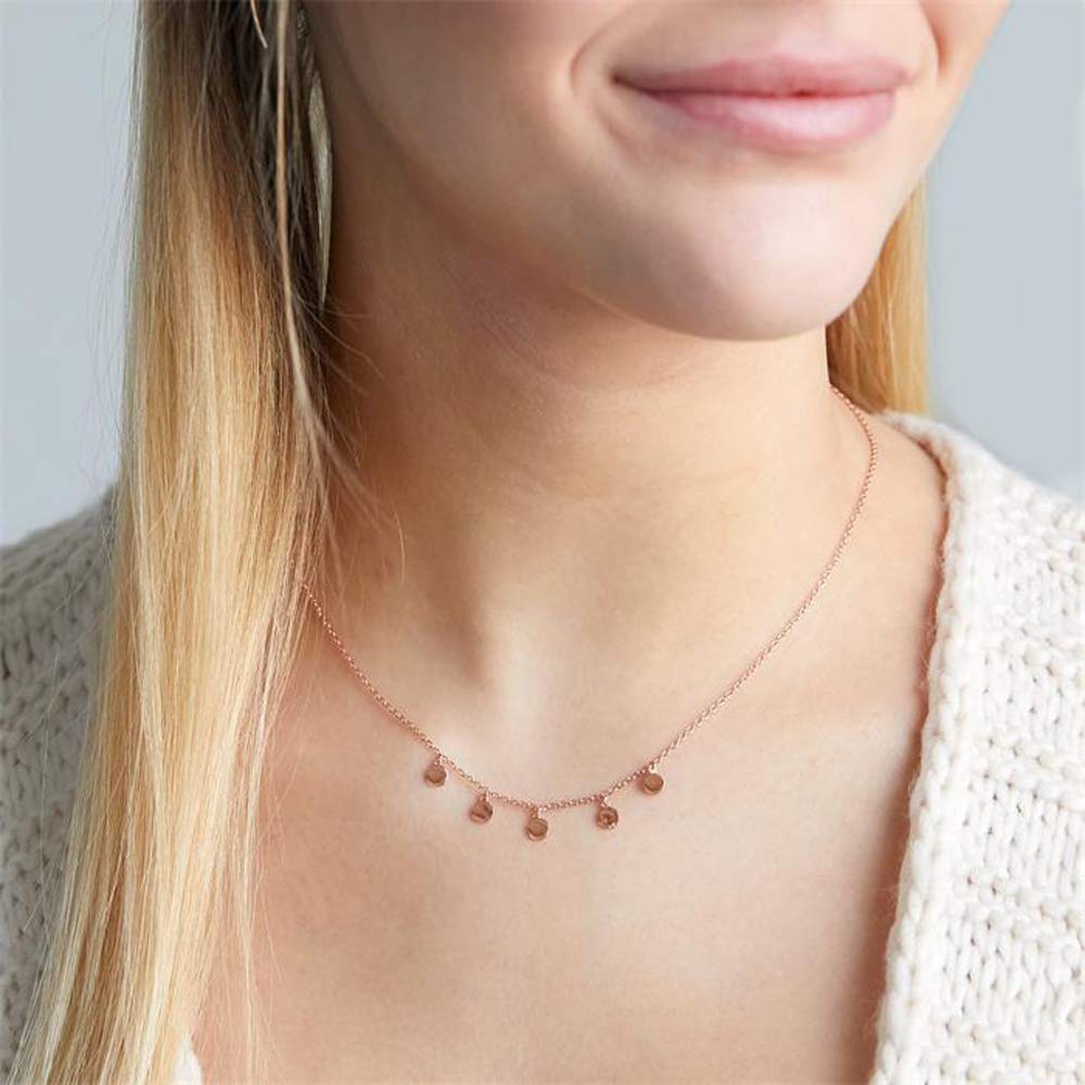 JEWLIX Runde Anhänger Kette 925 Silber Rose Damenhalskette