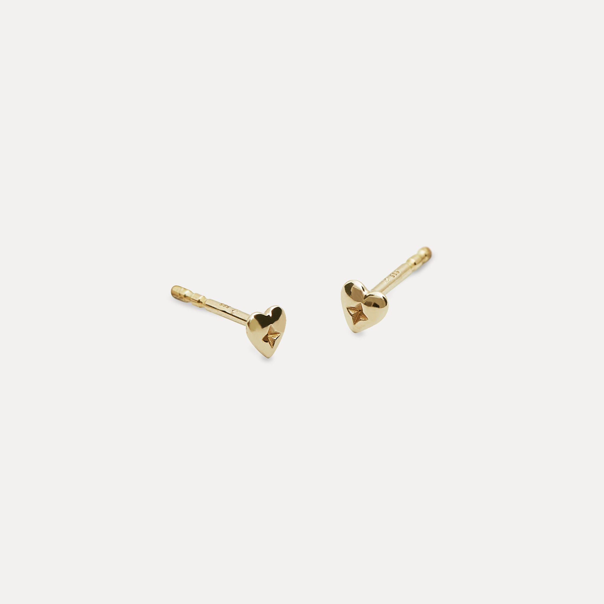 Stilnest Heart Ohrstecker 585 Gold 14k Massivgold 4,08mm