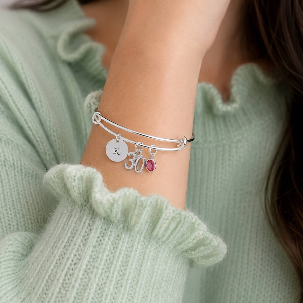 Joy by Corrine Smith Birthday Bangle Silber