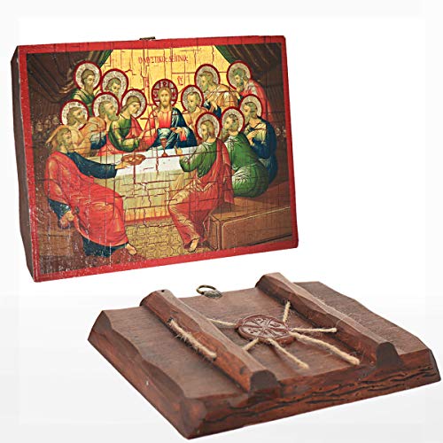 NKlaus RELIGIOUS ICONS Ikone Letztes Abendmahl Holz 16x12,5 cm