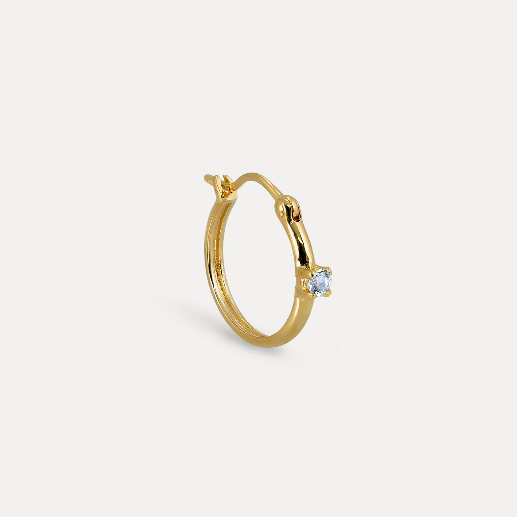 Stilnest Point of Light Creolen Aquamarin Single Vermeil