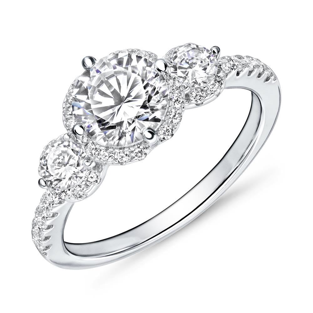 JEWLIX Verlobungsring 925 Silber Zirkonia Größe 60 Damen