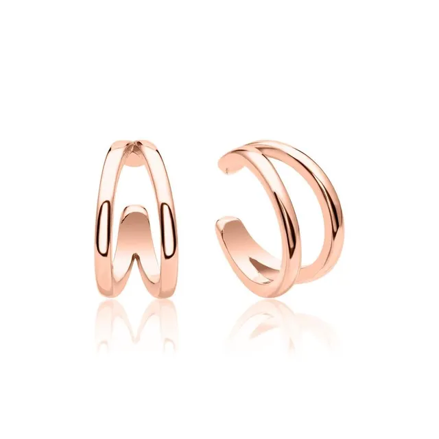 JEWLIX Ear Cuff Rosé 925 Silber doppelreihig Paar