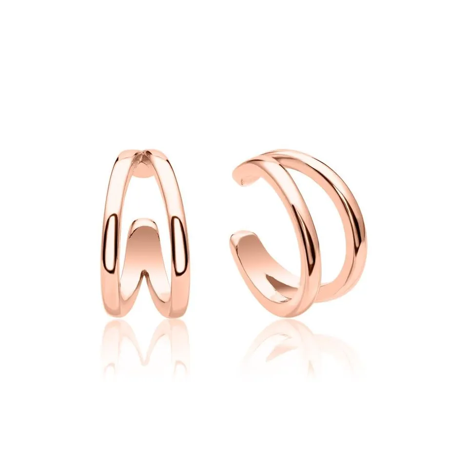 JEWLIX Ear Cuff Rosé 925 Silber doppelreihig Paar
