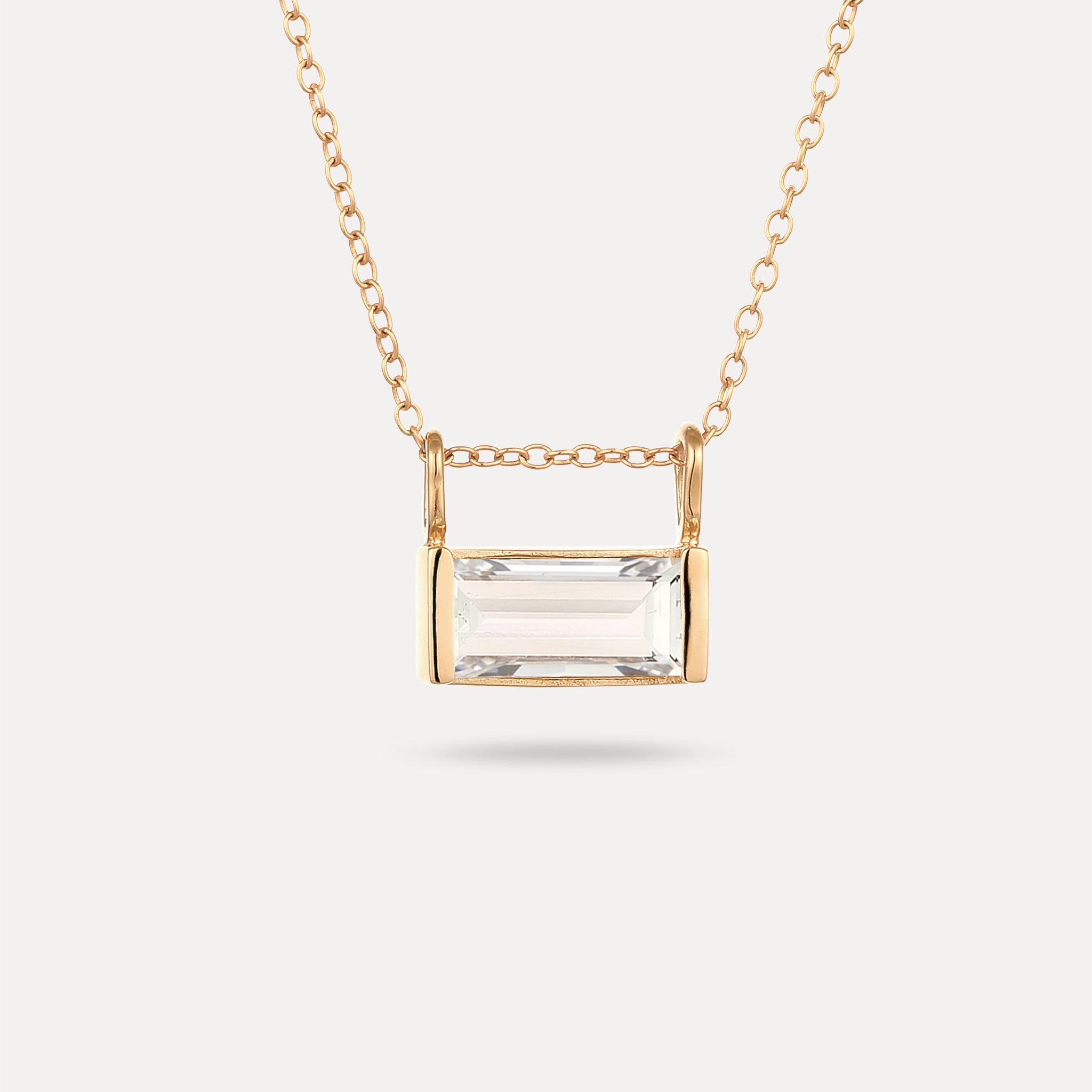 Stilnest Balance Baguette Anhänger Beryll 585 Gold
