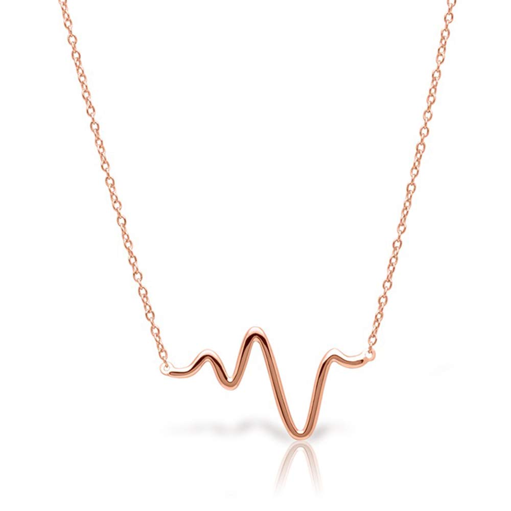 JEWLIX Heartbeat Kette 925 Silber Anhänger Rosé Damen