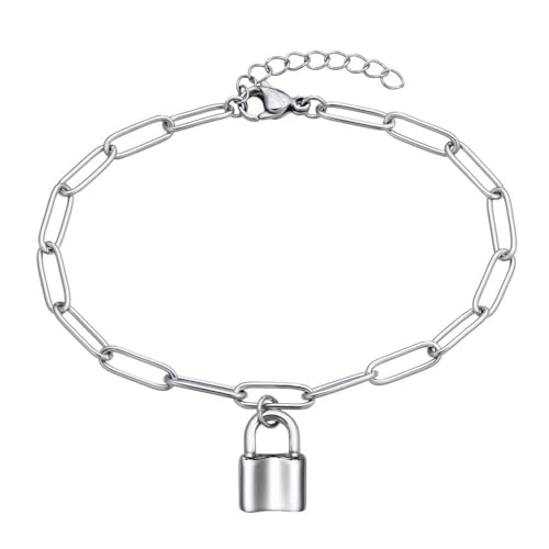 JEWLIX Armband Edelstahl Liebeschloss Glieder silberfarben